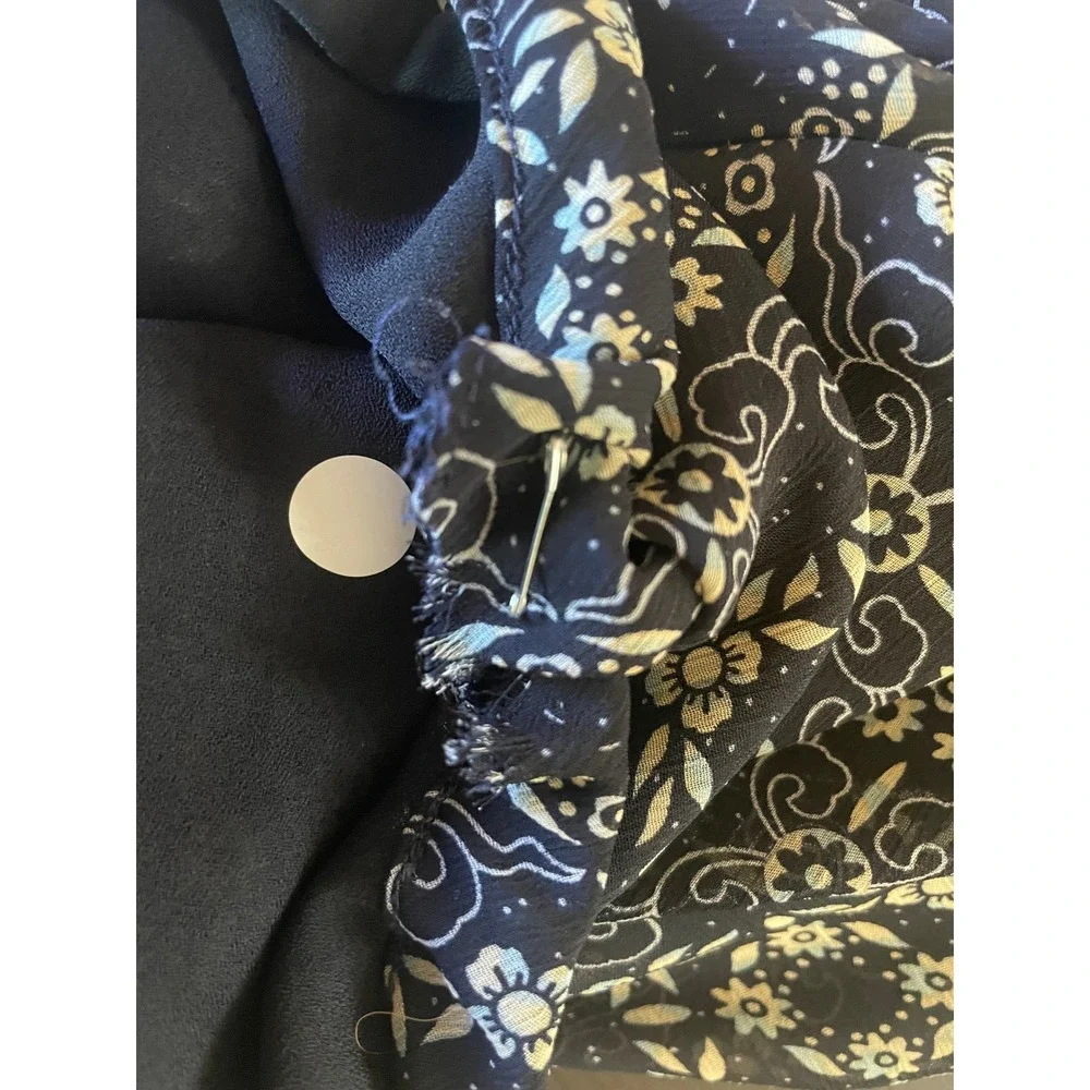Cato Womens Floral‎ Paisley Chiffon Maxi Skirt Large Blue Boho Flowy Cottagecore